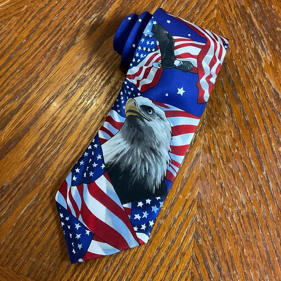 🇺🇸🦅Patriotic American Flag & Eagle Men’s Necktie! - Picture 7 of 15